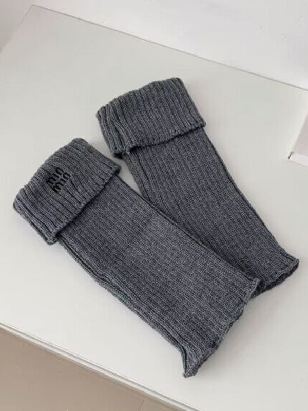 Preppy Letter Embroidery Print Leg Warmer
