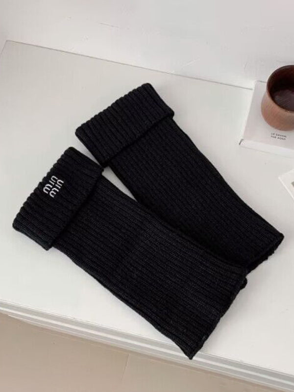 Preppy Letter Embroidery Print Leg Warmer
