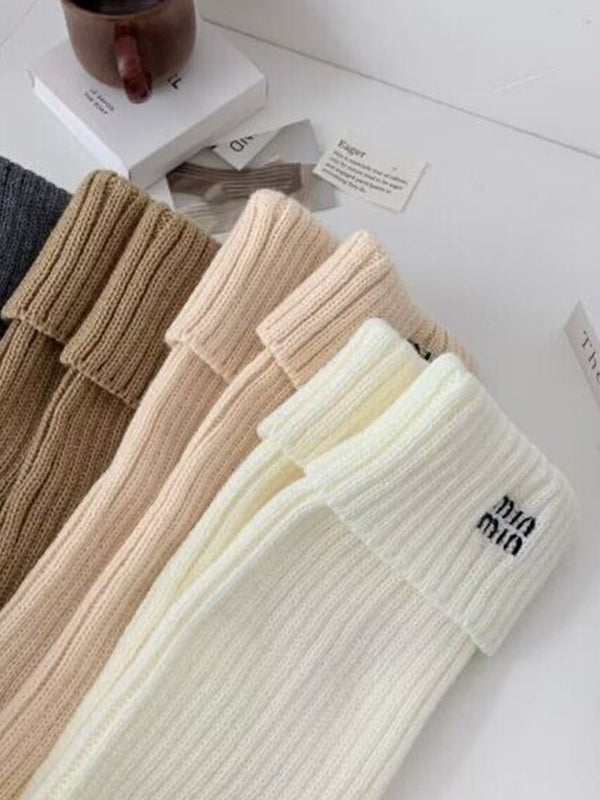 Preppy Letter Embroidery Print Leg Warmer