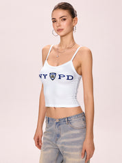 Vintage Letter Print Cami Top