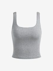 Solid U Neck Slim Tank Top