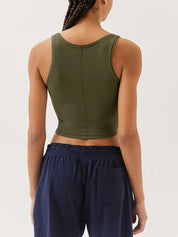 Solid U Neck Slim Tank Top