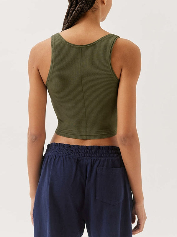 Solid U Neck Slim Tank Top