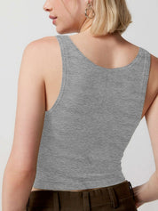 Solid U Neck Slim Tank Top