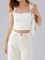Solid U Neck Slim Tank Top