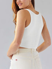 Solid U Neck Slim Tank Top