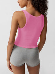 Solid U Neck Slim Tank Top