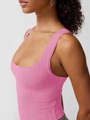 Solid U Neck Slim Tank Top