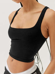 Solid U Neck Slim Tank Top
