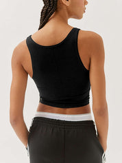 Solid U Neck Slim Tank Top