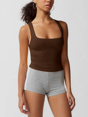 Solid U Neck Slim Tank Top