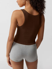 Solid U Neck Slim Tank Top