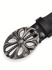 Punk Rivet Distressed Cutout Buckle Belt