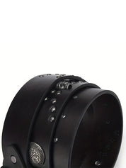 Punk Rivet Distressed Cutout Buckle Belt