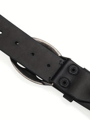Punk Rivet Distressed Cutout Buckle Belt
