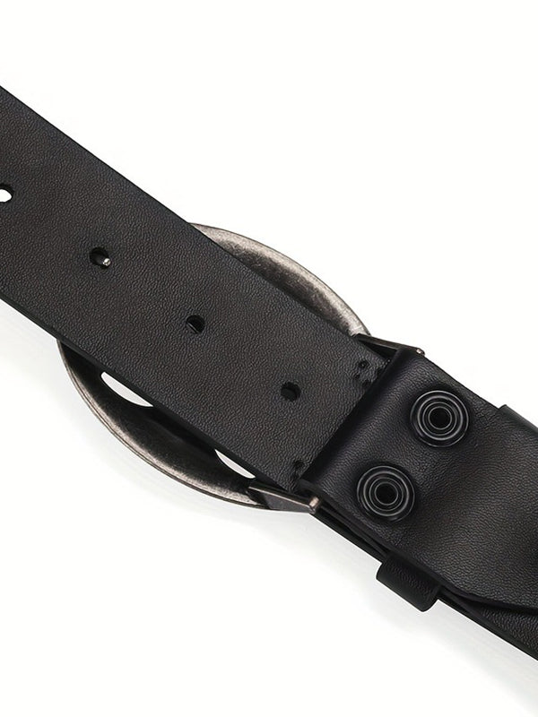 Punk Rivet Distressed Cutout Buckle Belt
