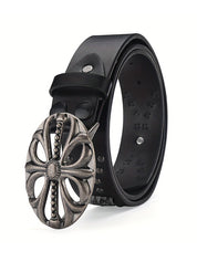 Punk Rivet Distressed Cutout Buckle Belt
