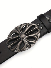 Punk Rivet Distressed Cutout Buckle Belt