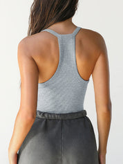Solid V Neck Slim Knit Cami Top
