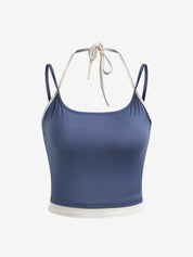 Contrast Color Tie Up Cami Top