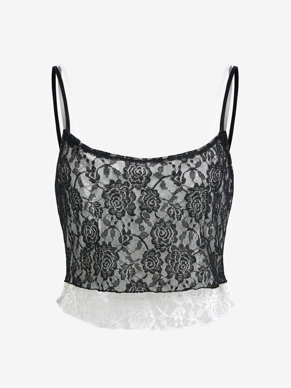 Fake Two Piece Lace Cami Top