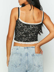 Fake Two Piece Lace Cami Top
