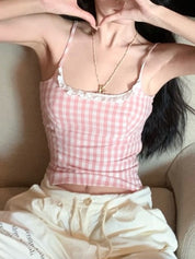 Plaid Print Cami Top