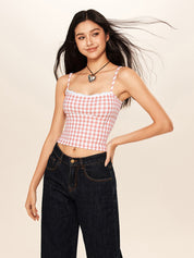 Plaid Print Cami Top