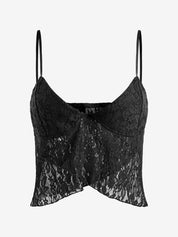 Lace Slit Hem Cami Top
