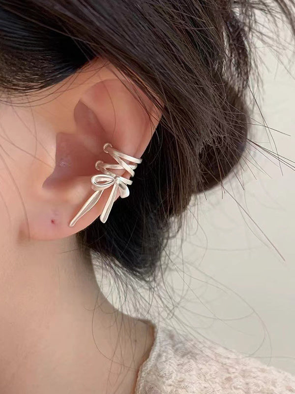 Balletcore Tie Up Bow Cuff Earring