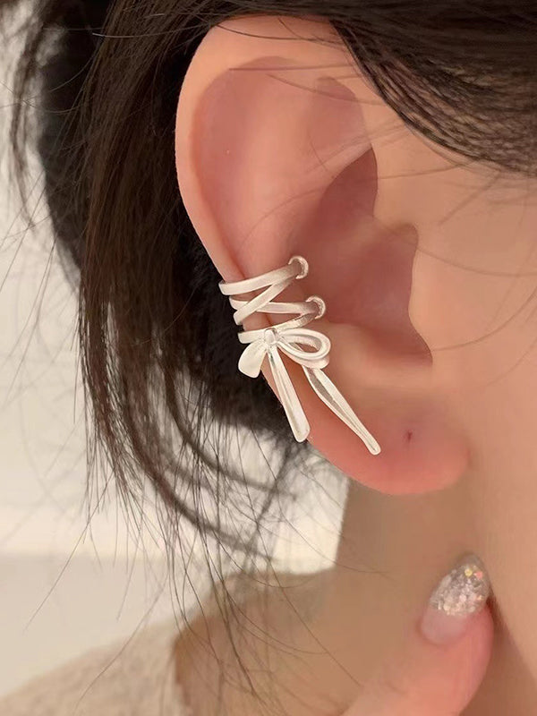 Balletcore Tie Up Bow Cuff Earring