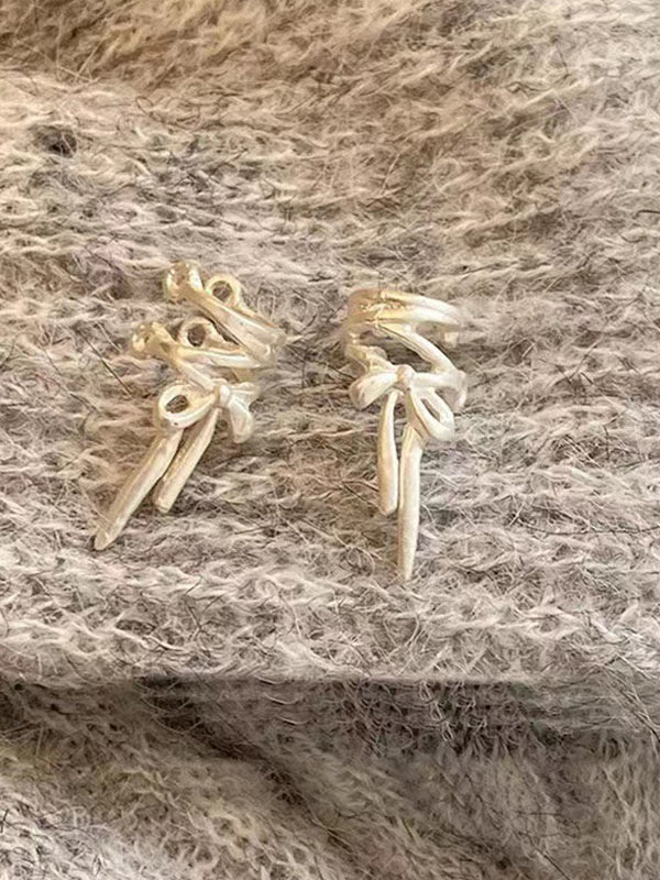 Balletcore Tie Up Bow Cuff Earring