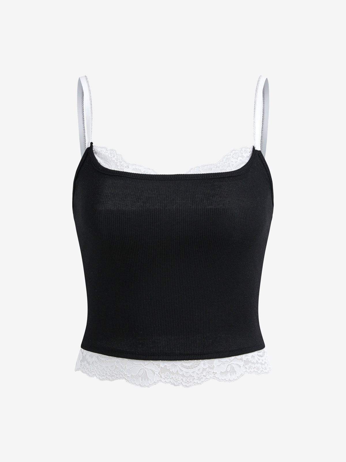 Contrast Lace Trim Cami Top