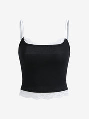 Contrast Lace Trim Cami Top