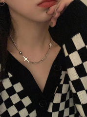 Silver Star Patchwork Necklace