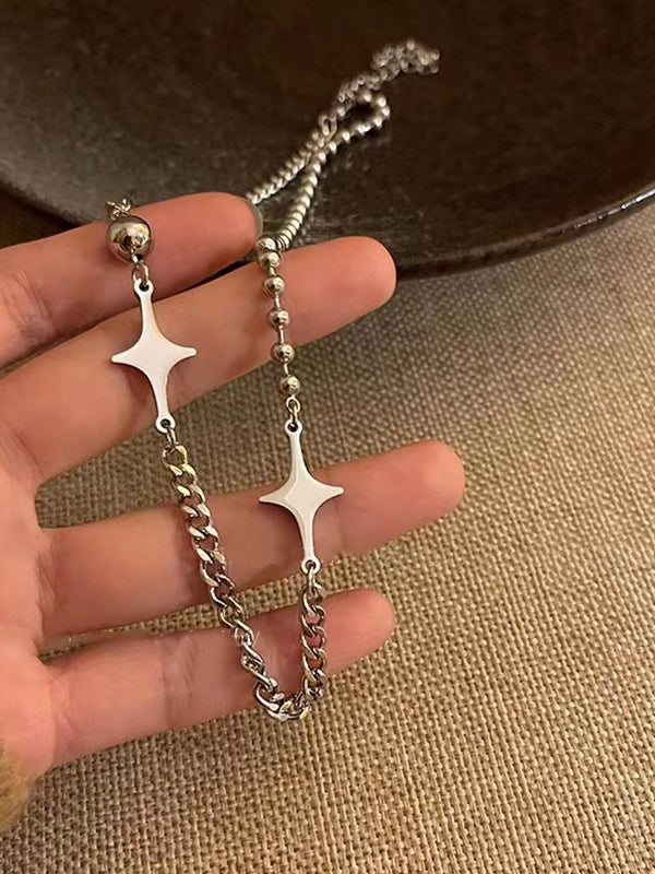 Silver Star Patchwork Necklace