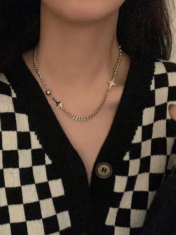 Silver Star Patchwork Necklace