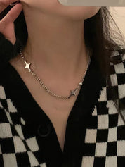 Silver Star Patchwork Necklace