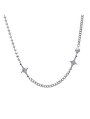 Silver Star Patchwork Necklace