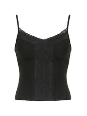Lace stitching V Neck Cami Top
