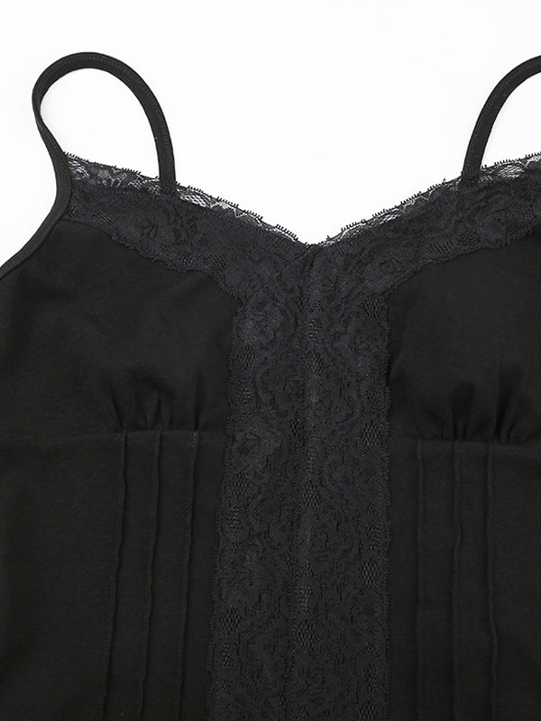 Lace stitching V Neck Cami Top