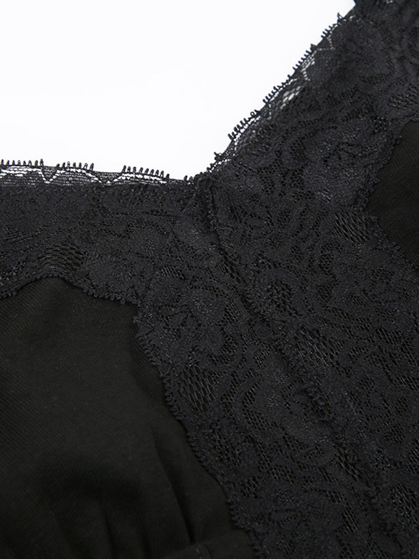 Lace stitching V Neck Cami Top
