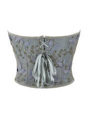 Butterfly Embroidery Bandage Corset Top