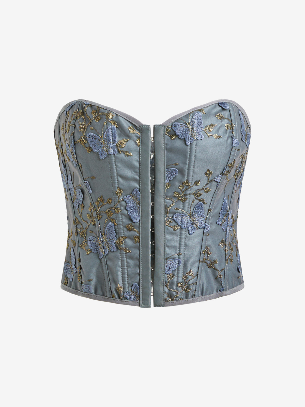 Butterfly Embroidery Bandage Corset Top