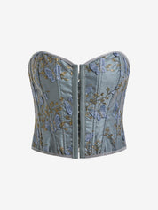 Butterfly Embroidery Bandage Corset Top
