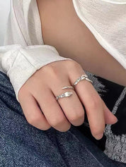 Retro Snake Shaped Rose Open Ring