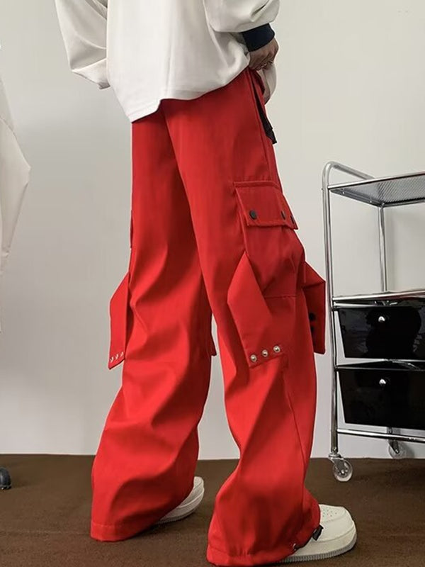 Men's Plain Casual Loose Cargo Pants