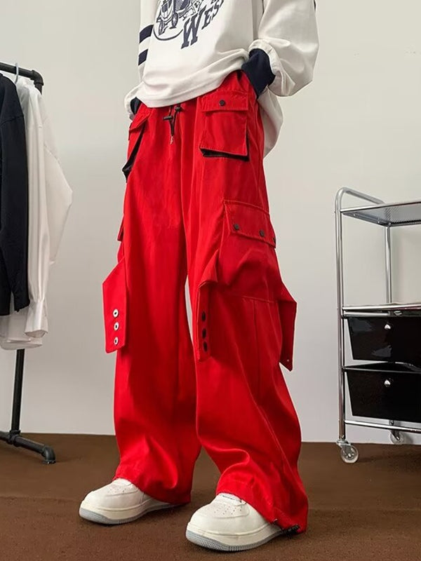 Men's Plain Casual Loose Cargo Pants