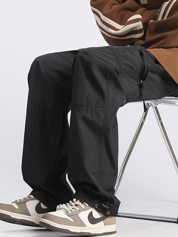 Men's Plain Casual Straight Cargo Pants