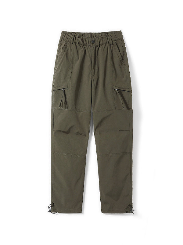 Men's Plain Casual Straight Cargo Pants